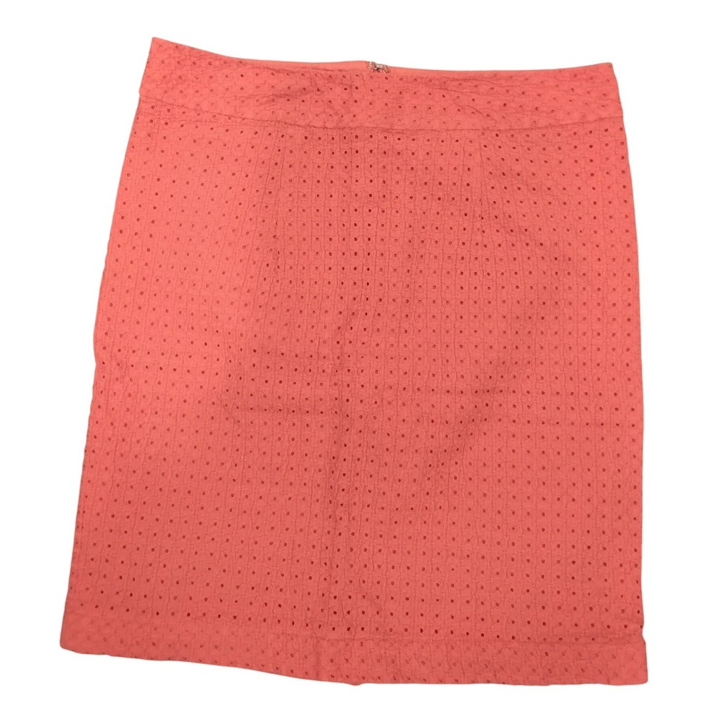 Coldwater Creek Orange Eyelet Mini Skirt Straight‎ Lined Size 8